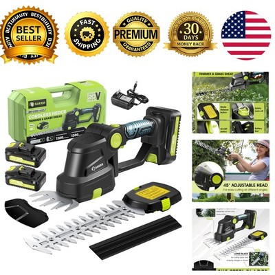 Saker Cordless Hedge Trimmer-20V Electric Shrub Trimmer Grass Shears Handheld...