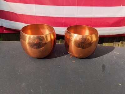 Vintage 2 Coppercraft Guild Copper Roly Poly Cups 