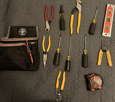 Klein Tools 12-Piece Mixed Tool Set with Bag, Pliers, Screwdriver, Yellow/Black