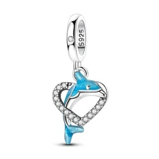 MULA Original 925 Sterling Silver DIY Charm Blue Love Dolphin fit Women Bracelet