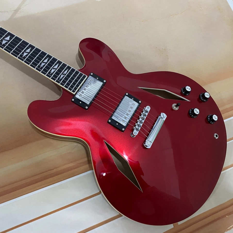 Fire sale price🎃 DG335 red Electric Guitar HH Pickups Semi-hollow Maple Body - Image 4 of 4