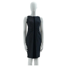 Gucci by Tom Ford F/W 2004 Black sleveless velvet detail dress