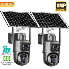 Solar Battery Powered Wireless Outdoor Pan/Tilt Home Security WiFi Camera System