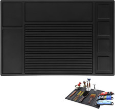 Barber Tool Organizer Mat, Flexible Silicone Barber Tool Pad, Magnetic Salon Bar