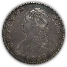 1820/19 Square Base 2 Capped Bust Half Dollar Extremely Fine XF+ Coin #26302