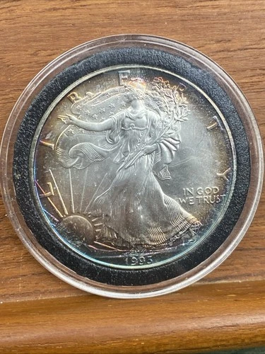 1993 American Silver Eagle Uncirculated 1oz .999 Fine Silver Amazing Toning