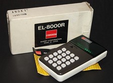 Vintage Calculator Sharp EL-8000R Ivory w/ Fluorescent Green Display Japan WORKS