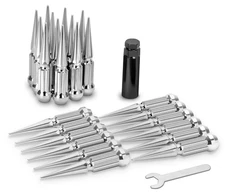 KSP 24PC 5" H 2PC Spline Spiked Lug Nut For Silverado Sierra 1500 F150 Ram 1500