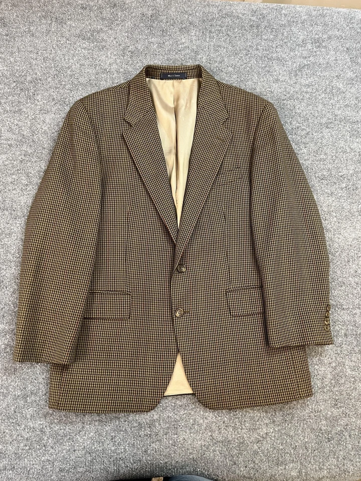 Ralph Ralph Lauren Blazer Para Hombres 43R Marrón Lana Pata de Gallo Abrigo Deportivo Clásico Foto 3 de 4