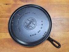 Vintage Griswold Cast Iron #9 Large Flat Pan Skillet Handled Griddle Restored