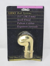 Lavi Lido 606 (606/1-1/2) Solid Brass 1½" Scroll Finial - NEW
