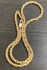 Couture Thick Gold Sturdy Chain Rectangle Link Necklace Flat Jump Ring Vintage — photo 8