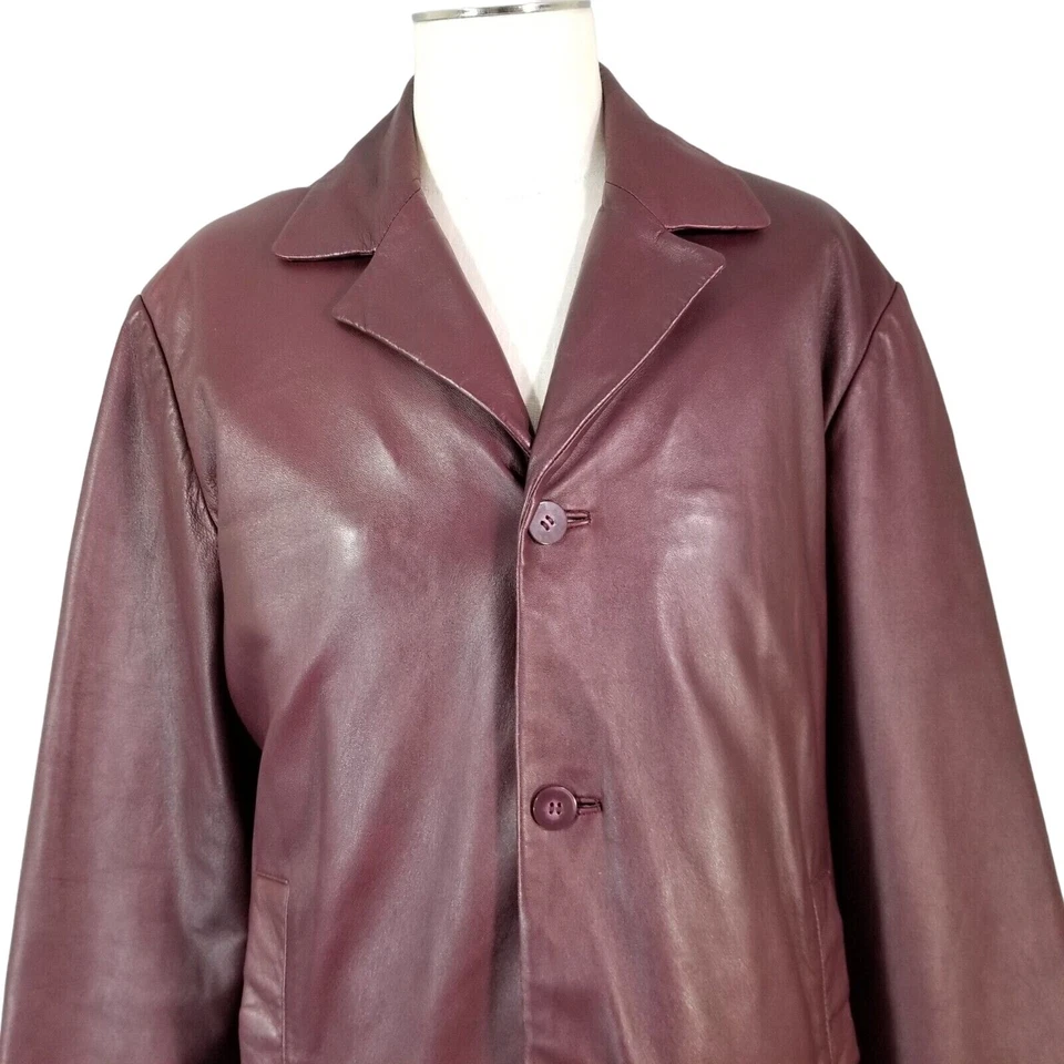 Danier leather jacket coat men's large Oxblood Brown - Image 2 of 4