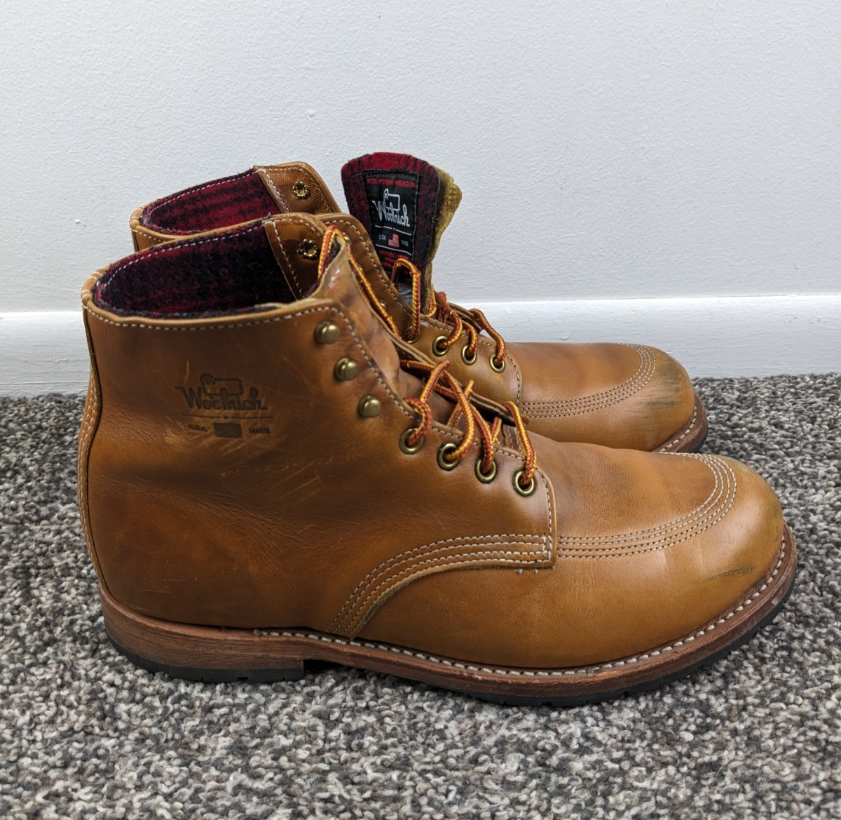 Woolrich Boots Yankee Ankle Wool Lined Leather Mens 8.5 D 