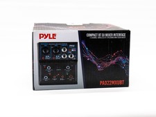 Pyle 2 Channel Wireless BT Streaming Mini Audio Mixer Compact DJ Mixer