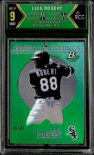 2021 Bowman Platinum #PET-11 Luis Robert Platinum Etchings Green RCG 9 #/99