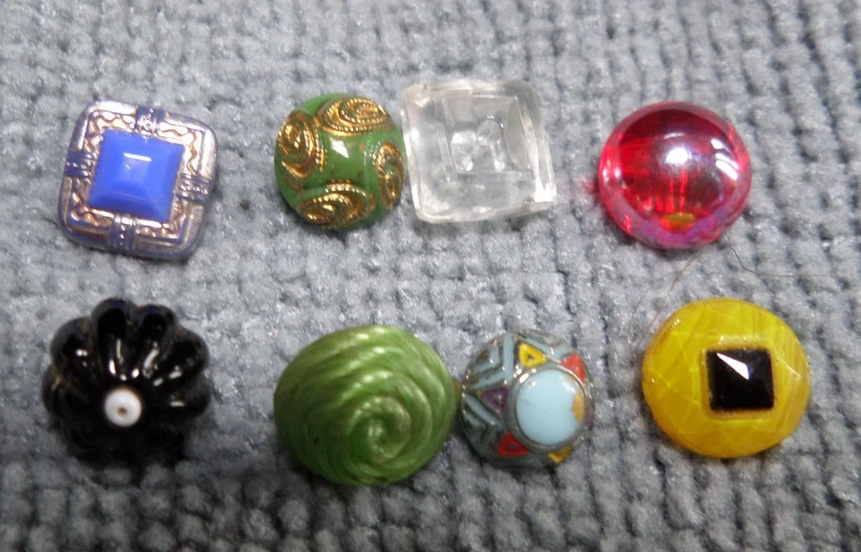 93 Vintage Antique Diminutive Glass Buttons MULTICOLOR - Image 4 of 4