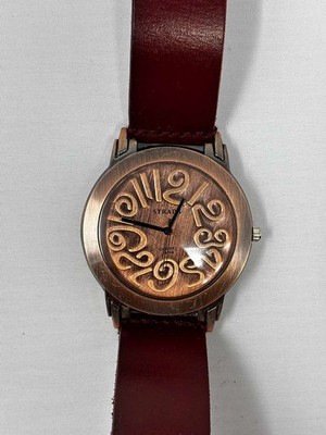 Strada Watch Womens Bronze Tone Stainless Steel Big Numbers