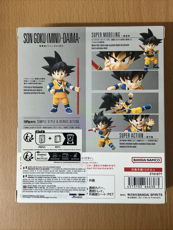 SON GOKU MINI DRAGON BALL DAIMA SH FIGUARTS BANDAI 7 CM NUOVA ORIGINALE - Immagine 2 di 4