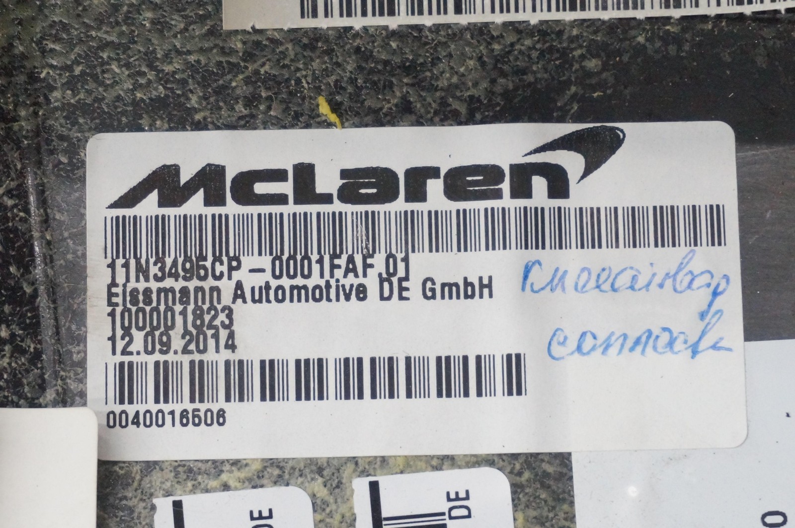 Dashboard Dash Instrument Panel Alcantara OEM 11N3495CP McLaren 650S 2015 *Note