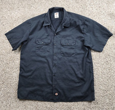 Dickies Work Shirt Mens XL Black Short Sleeve Button Up Uniform
