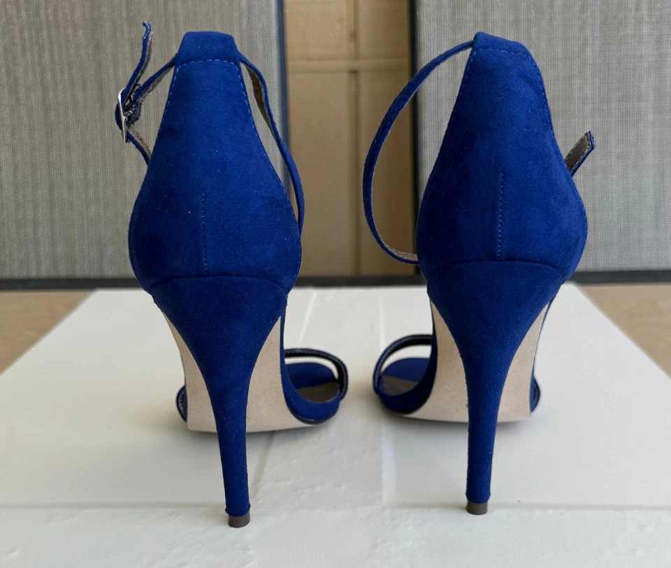 SANDALIAS MUJER M BY MICHAEL ANTONIO. TALLA: 9 TACONES ALTOS DE GAMUZA AZUL Foto 4 de 4