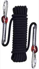 Aoneky 10 mm Static Outdoor Rock Climbing Rope Fire Escape Safety Rappelling Blk