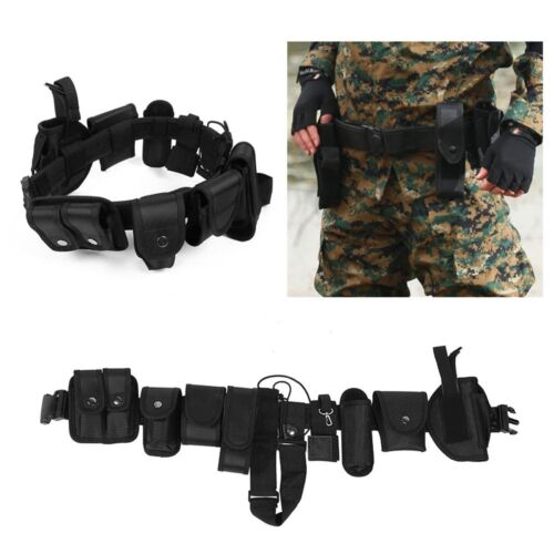 9 Pouch Combat Tactical Police Security Guard System Duty Belt Holster - Photo 1/6
