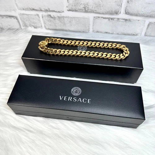 Collana Gianni Versace Medusa metallo tono oro pesante VG GIAPPONE