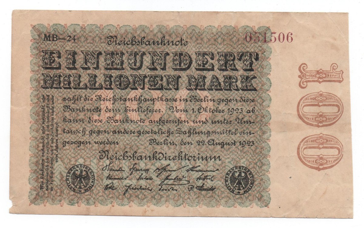 GERMANY 100 000 000 MILION MARK 1923 LOOK SCANS | eBay