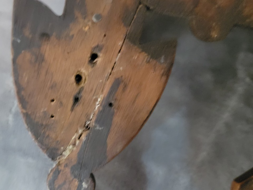 Antique Victorian Farmhouse Wood Deer Carved Shelf NEEDS REPAIR Rustic