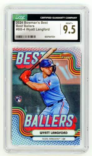 2024 Bowman's Best Wyatt Langford RC #BB-4 CGC 9.5 MINT – Rangers Rookie