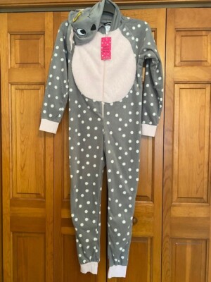 Womens Joe Boxer Rabbit One Piece Pajamas w/ Hood and No 