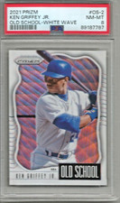 Ken Griffey Jr. 2021 Panini Prizm Old School White Wave Prizm (#0S-2) PSA 8