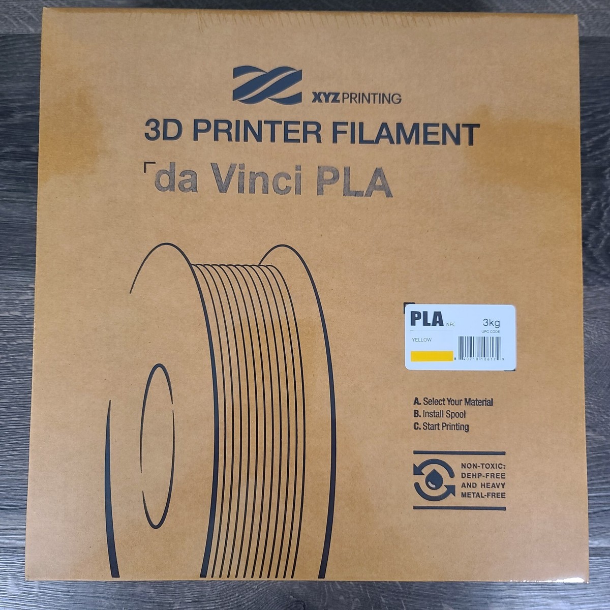 XYZprinting da Vinci PLA 3kg YELLOW 1.75mm Filament Spool with NFC