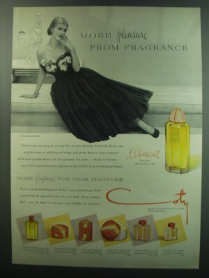 1949 Coty L'Aimant Perfume Ad - More pleasure from fragrance