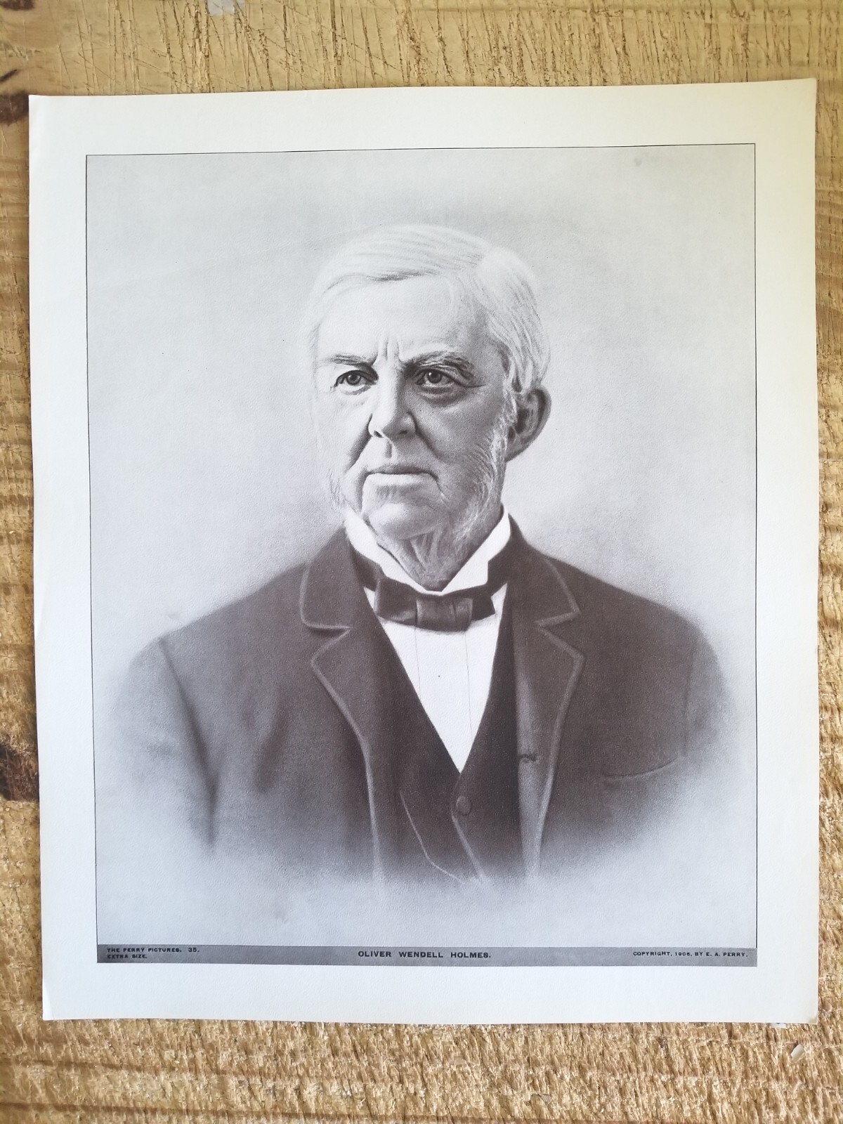 OLIVER WENDELL HOLMES.VTG EXTRA SIZE 12"x10" PERRY ENGRAVING PRINT*EP10