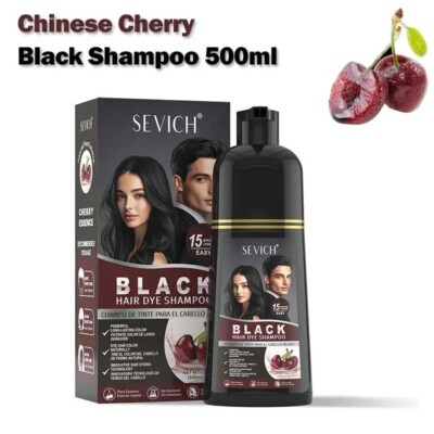 5 In 1 Instant Coloring Shampoo Natural Black Color Men Women DIY Hair Dye 500ml