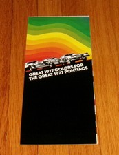 Original 1977 Pontiac Exterior Colors Sales Brochure Grand Prix Firebird Lemans
