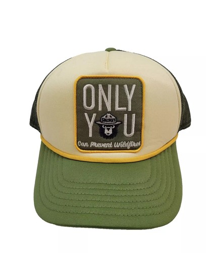 Smokey The Bear "Only You Can Prevent Wildfires" Snapback Rope Hat Green Patch