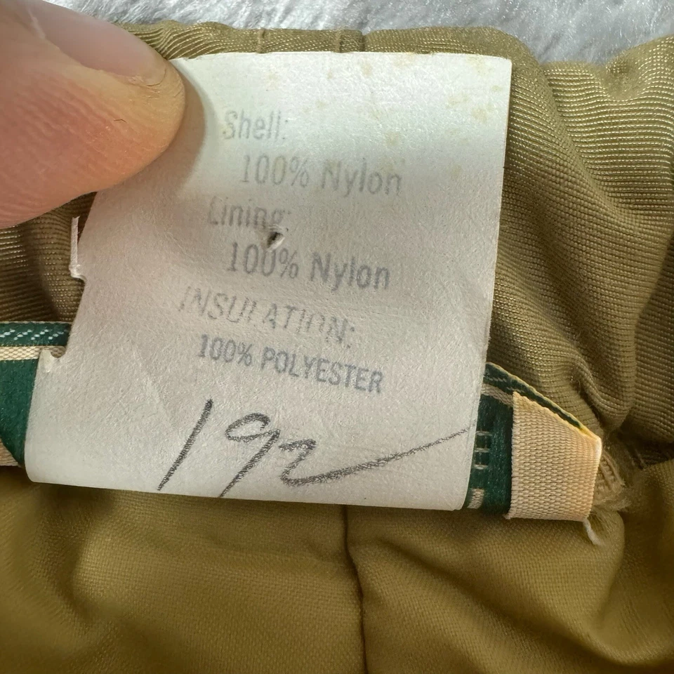 Vintage 90s LL Bean Nylon Snow Pants Womens 31x27 Tan Nylon Full Side Zip Off - Image 4 of 4