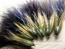 Irideus Camo Blueberry Soft Hackle Wooly Bugger Streamer flies Trout Fly Fishing