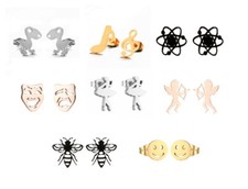 Tiny Ohrringe Mini-Stecker Ballerina Wespe Raptor Dino Masken Atom Amor Note