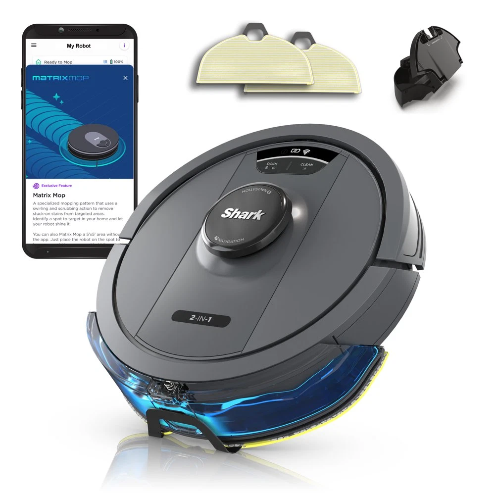 IQ 2-In-1 Robot Vacuum and Mop with Matrix Clean Navigation, RV2402WD, New