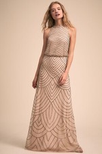 New BHLDN Adrianna Papell Madigan Dress Size 14 MSRP: $199 Nude