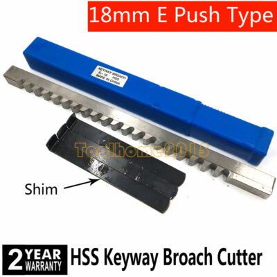 HSS Keyway Broach 18mm E Push Type Involute Cutter & Shim CNC Metalworking 2year