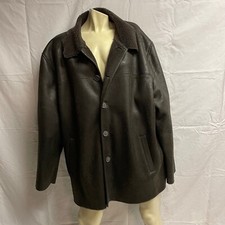 Vintage Men's Brown Calvin Klein Leather-like Jacket. SIZE XXL