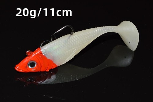 5PCS Glow Soft Fishing Lure Luminous Trolling 20g Jigs Minnow Swimbait Saltwater - Picture 4 of 8