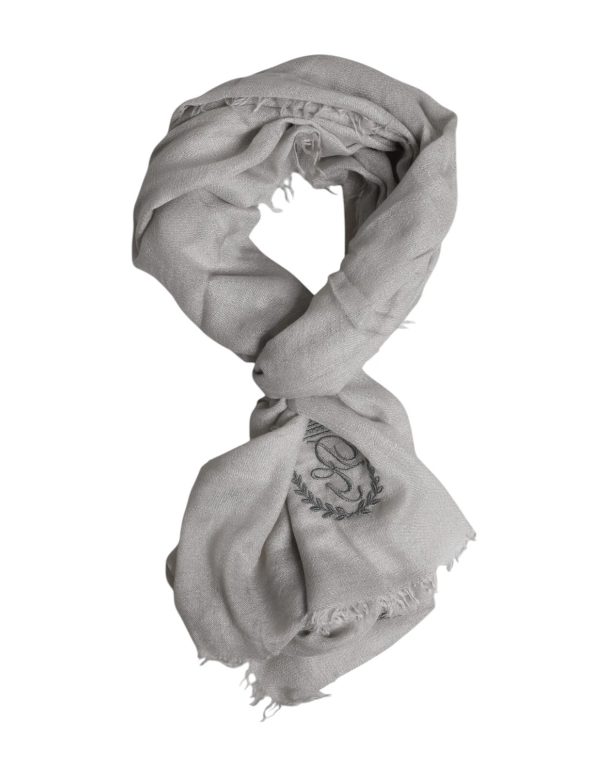 DOLCE & GABBANA Scarf Gray DG Crown Neck Warmer Wrap Shawl 70cm x 200cm 750usd
