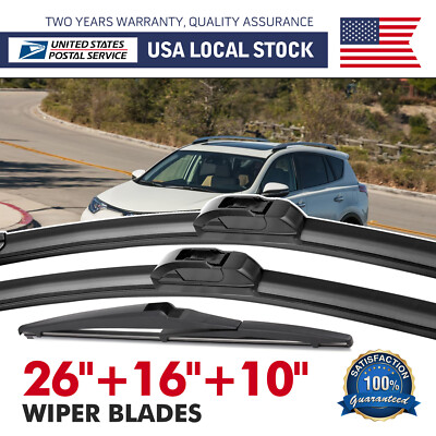 Front and Rear Windshield Wiper Blade For Toyota RAV4 2013-2018 Set 16'' 26'' 10''